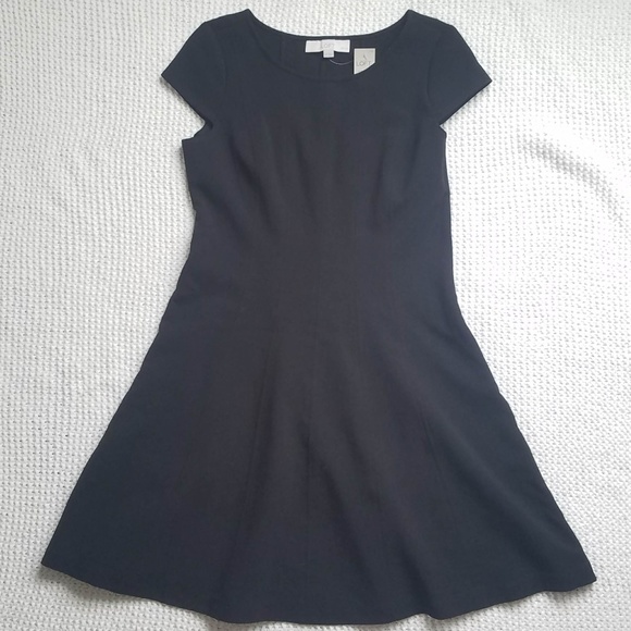 LOFT Dresses & Skirts - LOFT Cap Sleeve Fit and Flare Black Dress
